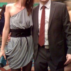 Gray dress, would be fun for NYE! Belt not incl.